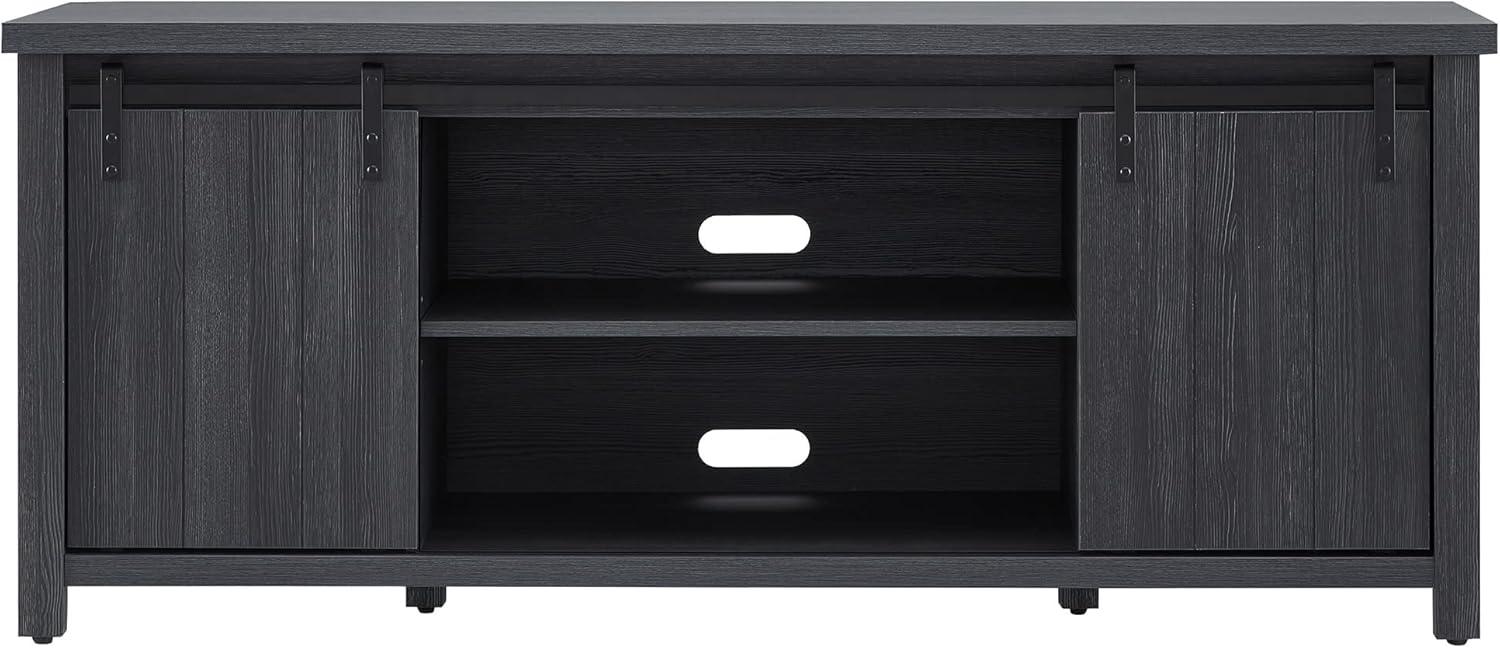 Evelyn&Zoe Deacon Rectangular TV Stand for TV's up to 65", Charcoal Gray