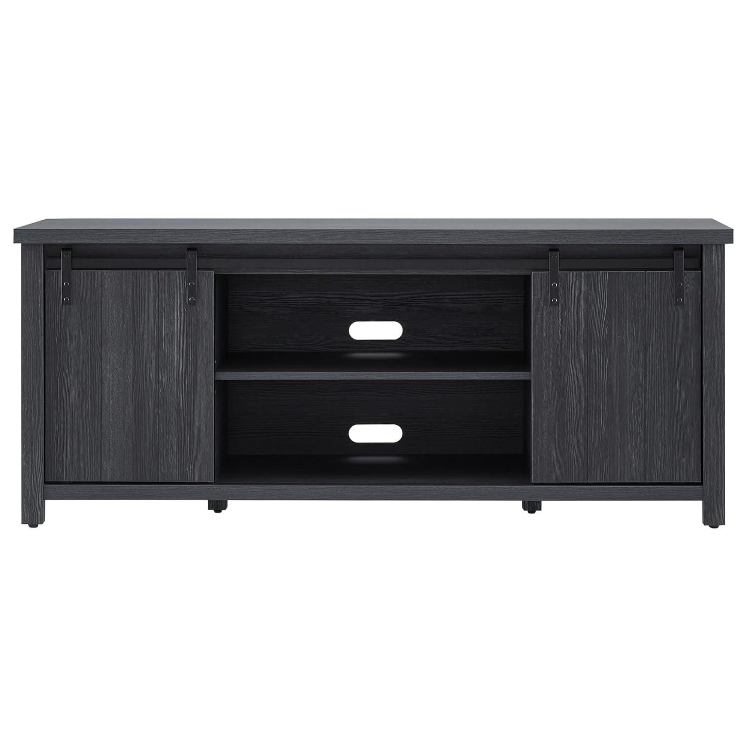 Evelyn&Zoe Deacon Rectangular TV Stand for TV's up to 65", Charcoal Gray