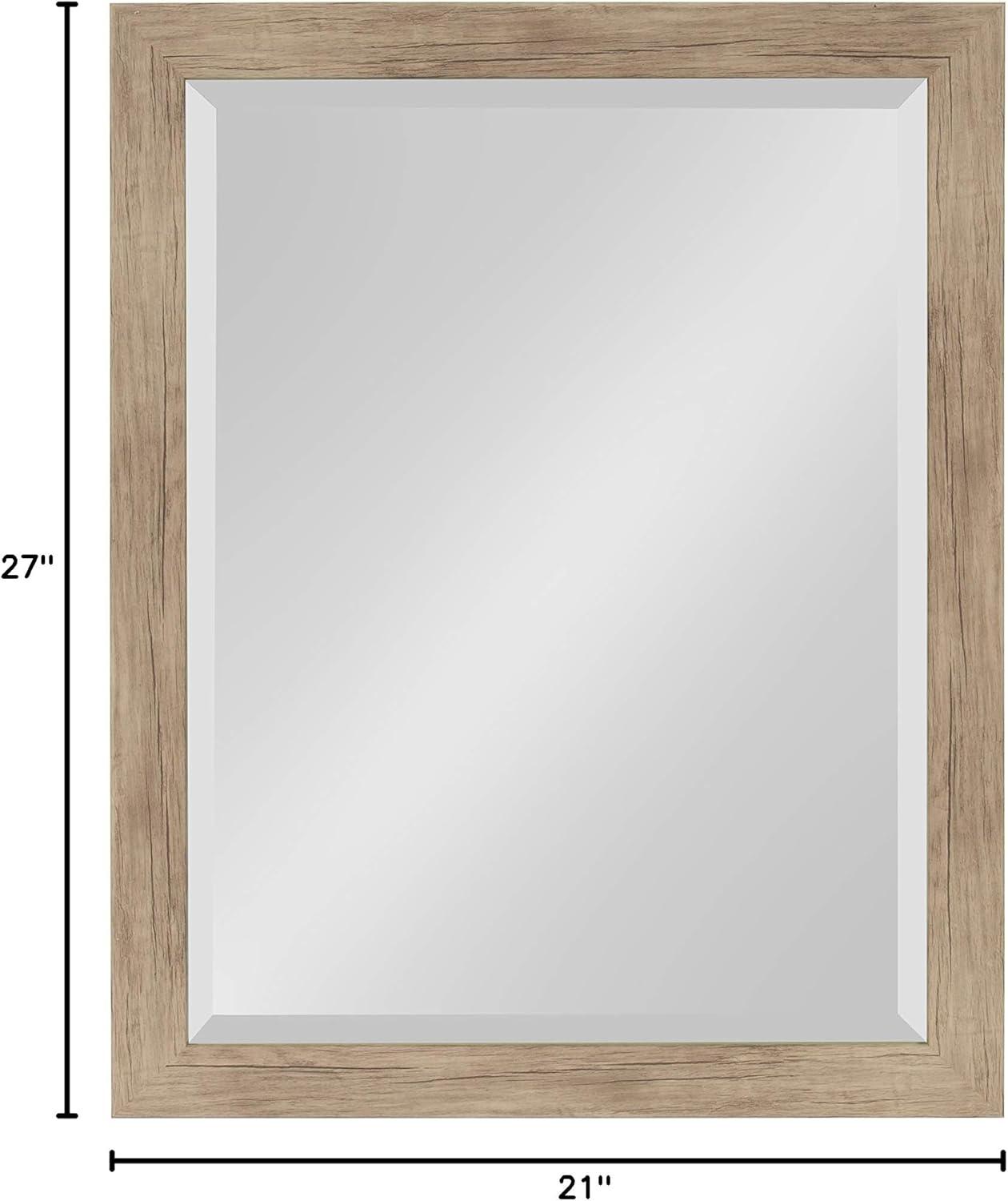 DesignOvation 21 x 27 Wall Mirror, Rustic Brown