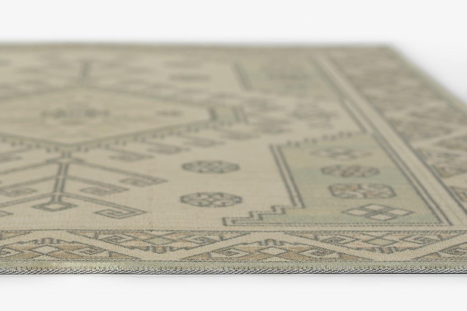 Momeni 2'x3' Anatolia Sylm Medallion Machine Loomed Accent Rug Sage Green: Wool & Nylon, Low Pile, Indoor Classic Pattern