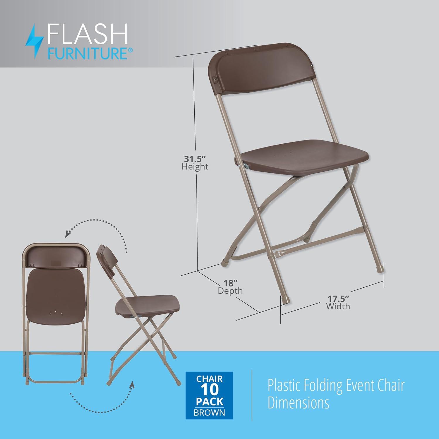 Flash Furniture Hercules Series Plastic Folding Chair - 10 Pack 650LB Weight Capacity