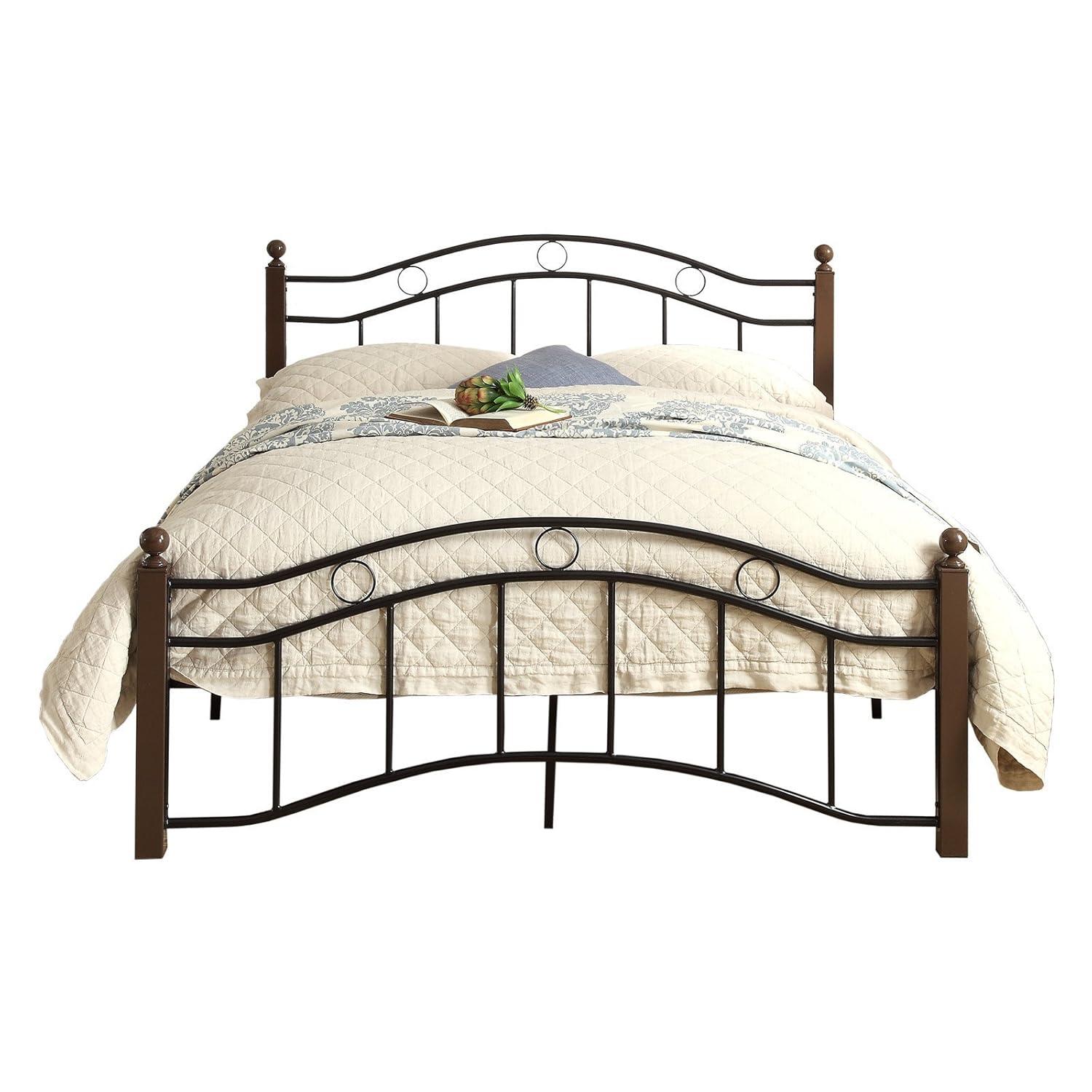 Weston Home Lexicon Averny Traditional Metal Frame Full Platform Bed in Black
