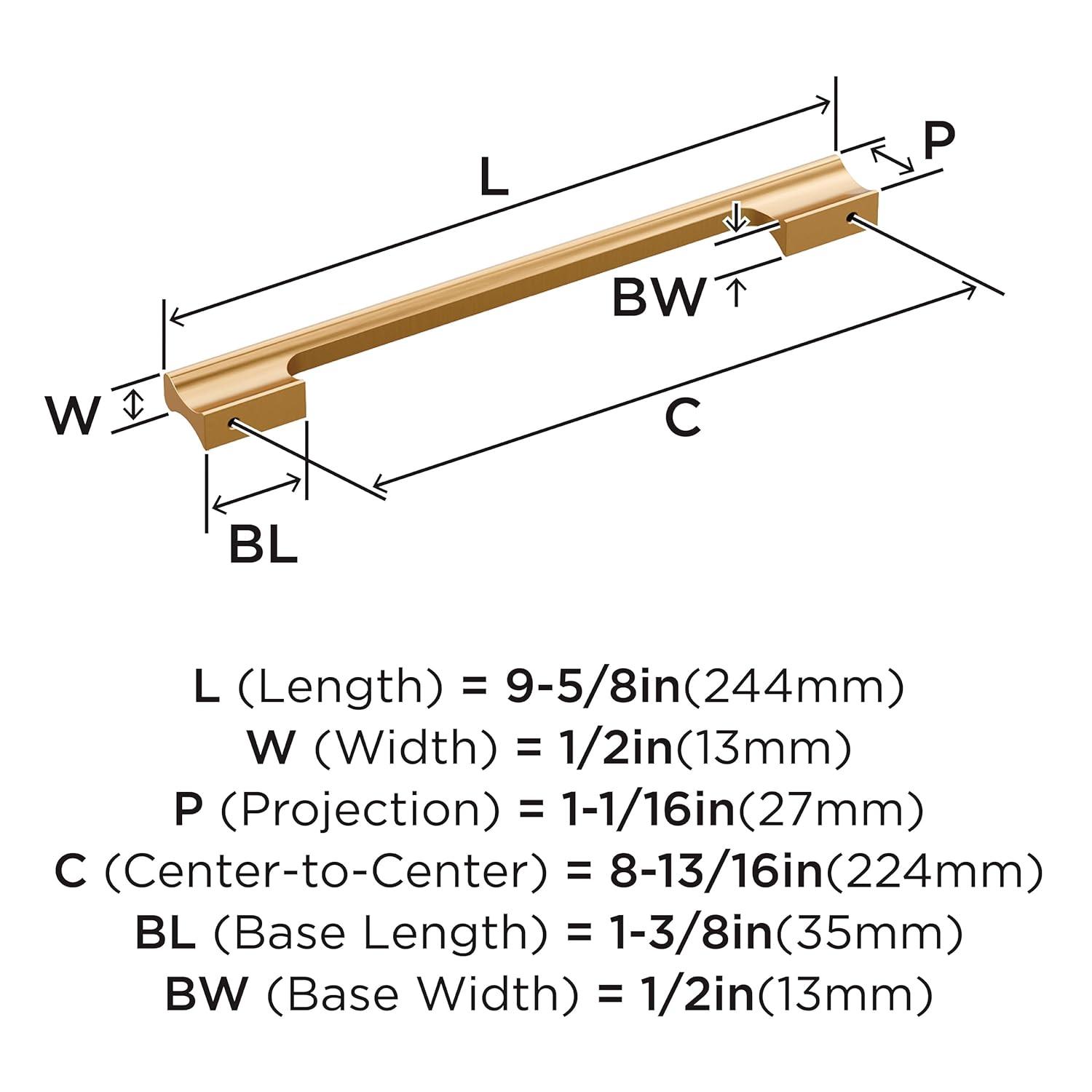 Amerock Status 8-13/16 inch (224mm) Center-to-Center Champagne Bronze Cabinet Pull