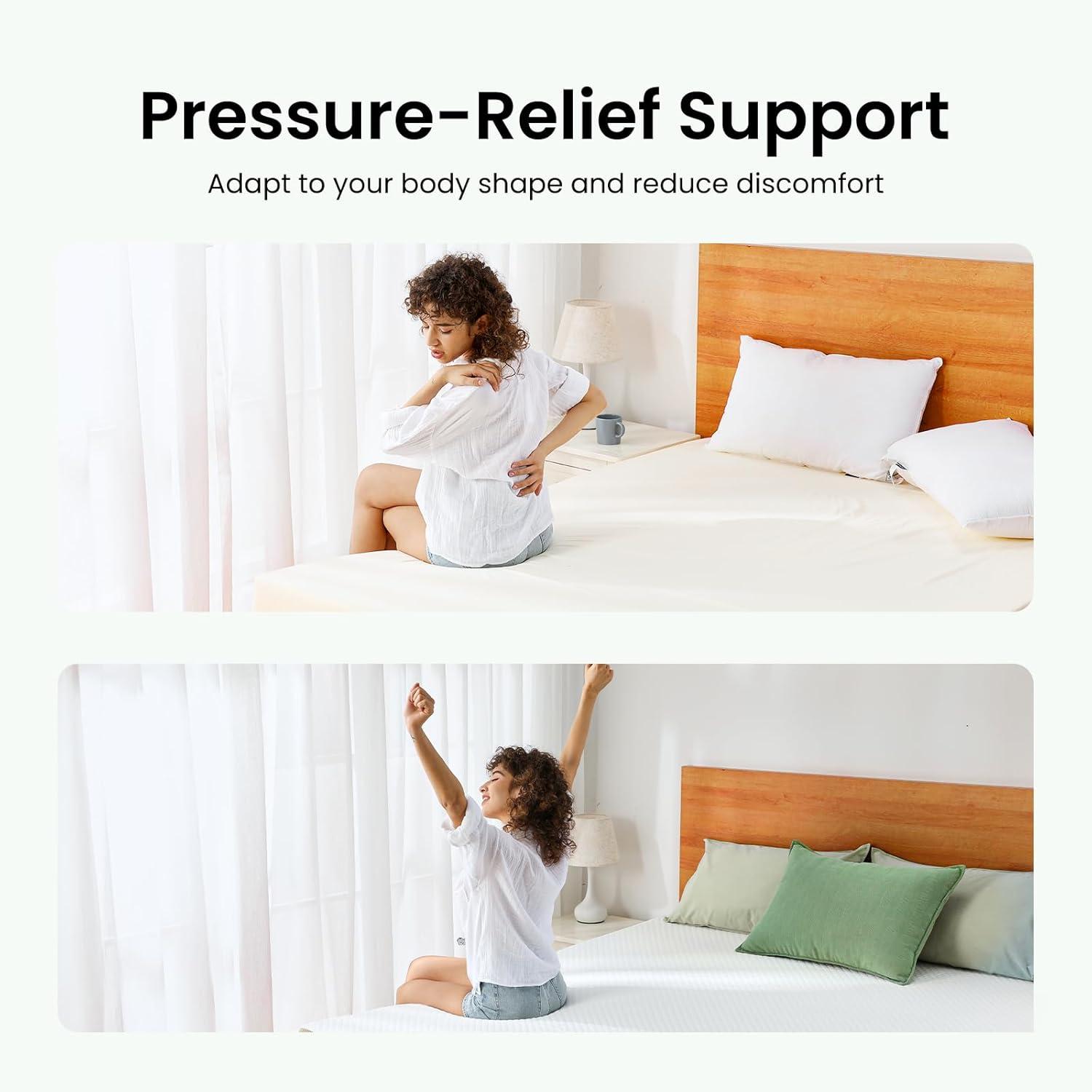 Marsail Twin Size Memory Foam Mattress Topper, 2 Inch Cooling Gel Infused Mattress Topper with Soft Cover, CertiPUR-US and Oeko-TEX Certified, Suitable for Sofa, RV, Camping