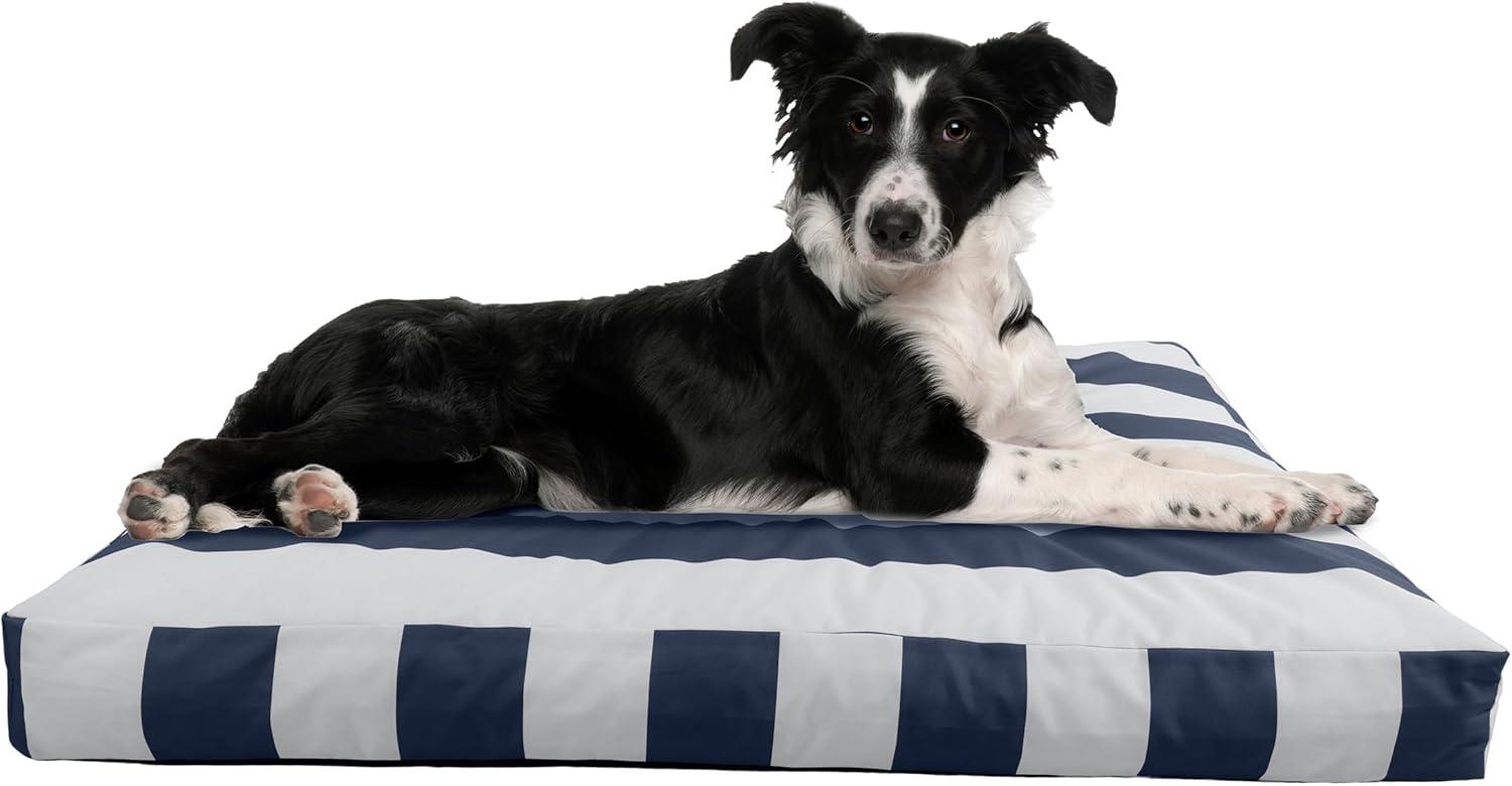 Petmaker PETMAKER Dog Bed - Indoor/Outdoor Striped Dog Bed with Removable Washable Cover and Non-Slip Bottom - 36in Medium Pet Bed