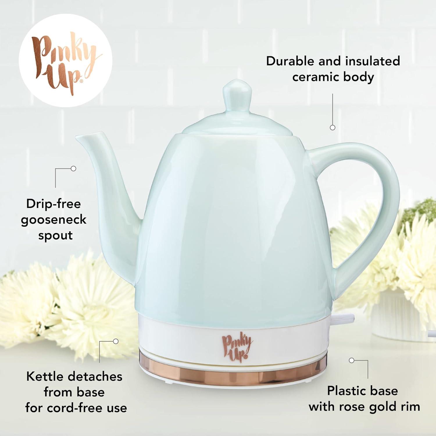 Pinky Up Noelle Ceramic Electric Tea Kettle