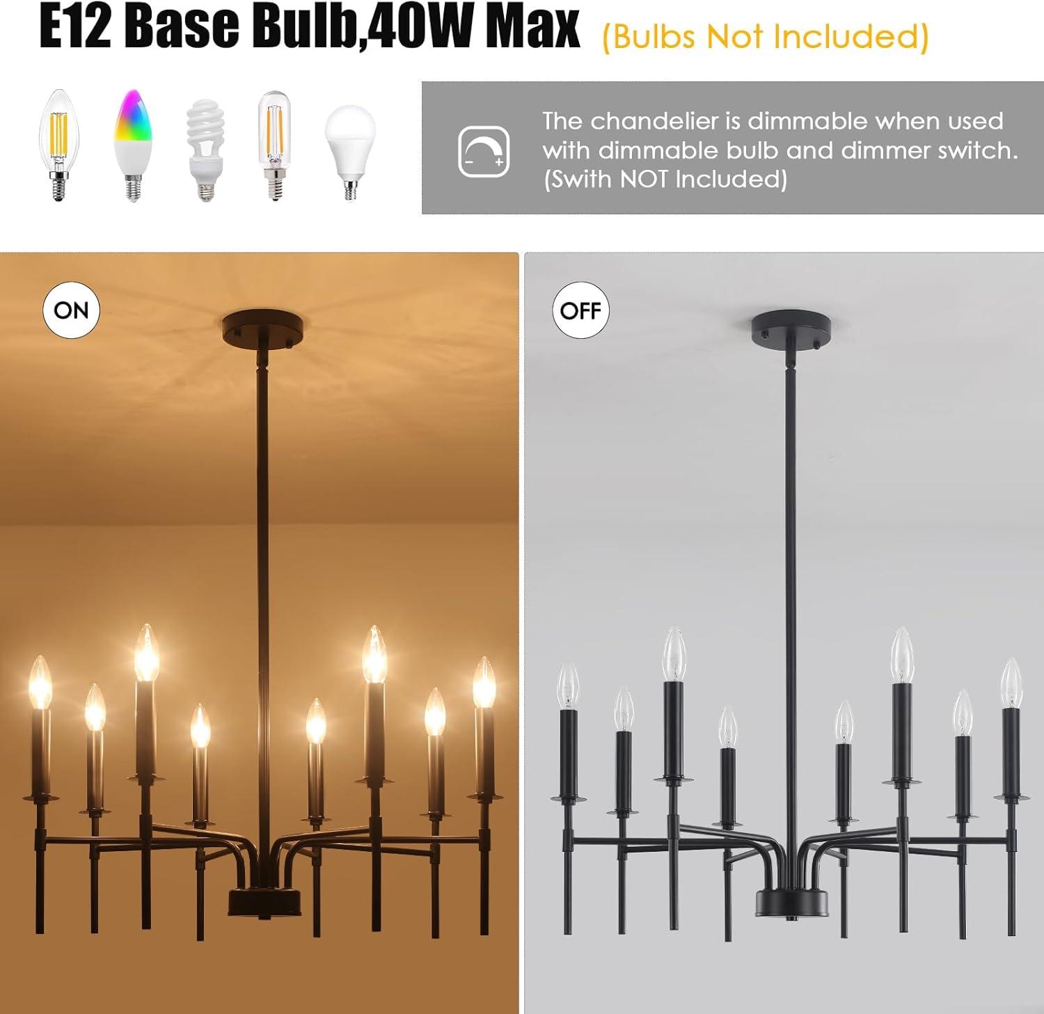 Trudeau 8-Light Modern Dining Room Candle Chandelier Light Fixture