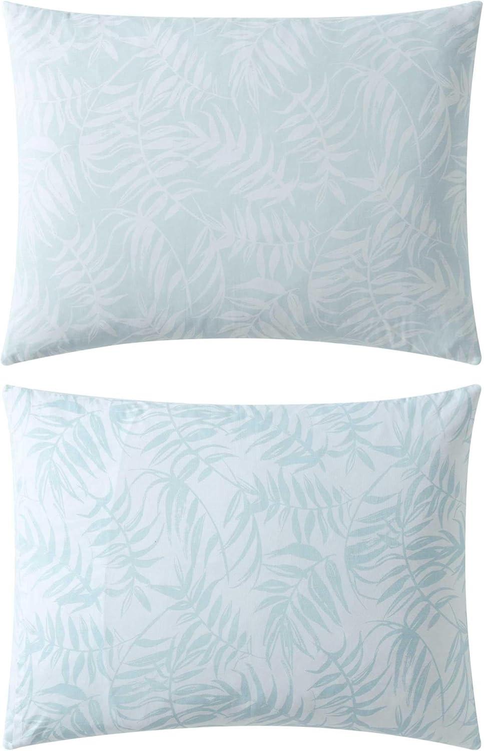 Tommy Bahama 3pc King Art of Palms Cotton Duvet Set Blue: Floral Pattern, Inner Ties, Machine Washable
