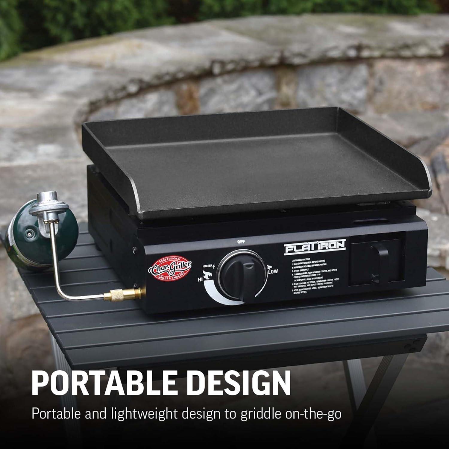 Char-Griller Single Burner Portable Propane Gas Griddle