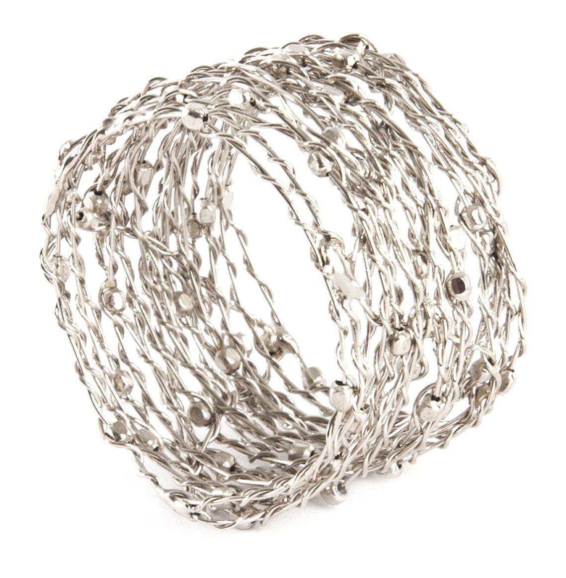 Saro Lifestyle Metal Design Napkin Ring (Set of 4)