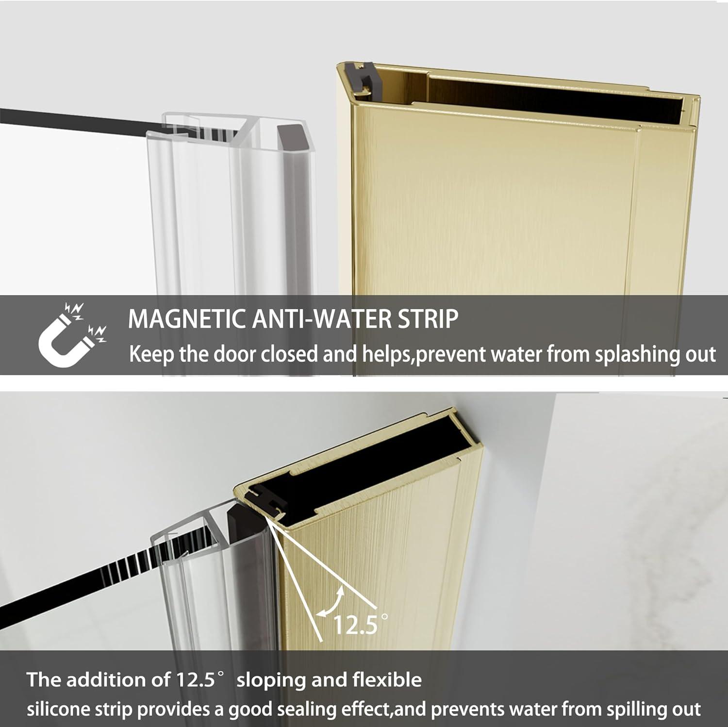 44-48 in.W x 72 in.H Semi-Frameless Sliding Shower Door Clear SGCC Tempered Glass.