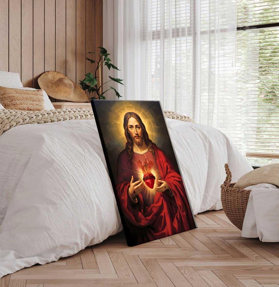 Sacred Heart of Jesus Religious Canvas Wall Art