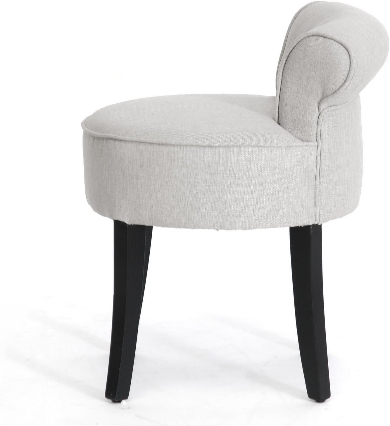 Baxton Studio Millani Linen Modern Lounge Adjustable Counter Height Barstool Beige: Square Shape, Wood Frame, Padded Back