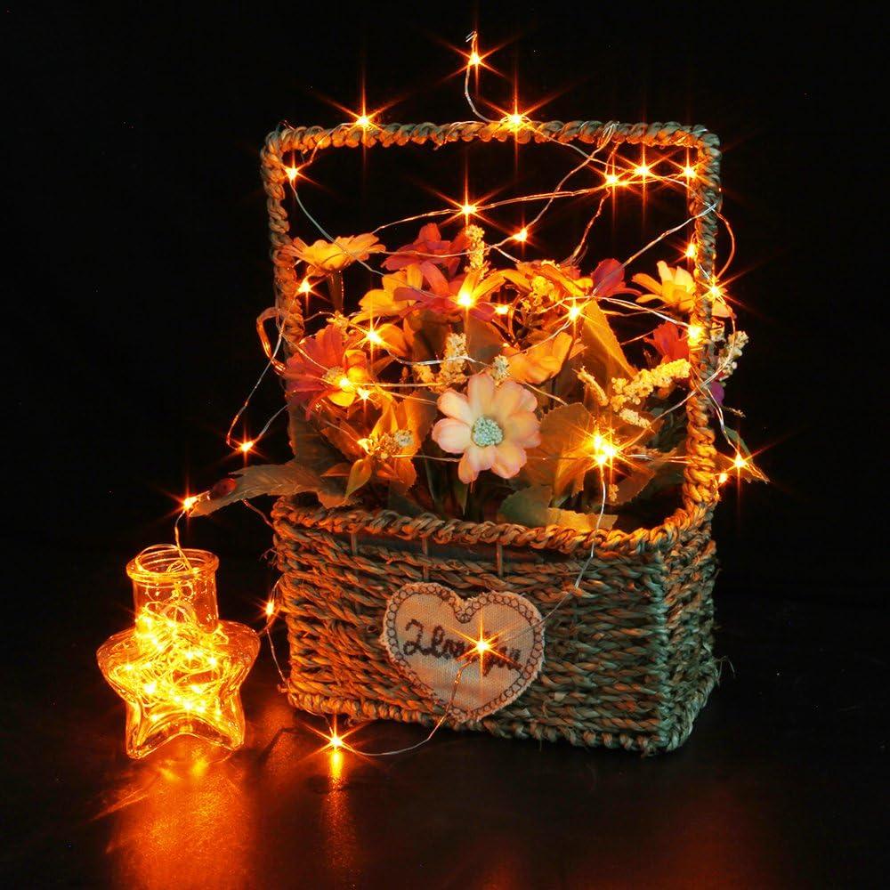 CYLAPEX 6 Pack Blue Fairy Lights Battery Operated Fairy String Lights Firefly Lights LED Starry String Lights 3.3ft 20 LEDs Silvery Copper Wire for Christmas DIY Decoration Costume Wedding Party