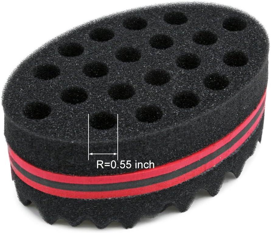 BEWAVE Big Holes Barber Hair Brush Sponge Dreads Locking Twist Afro Curl Coil Wave Hair Care Tool (2 Count)
