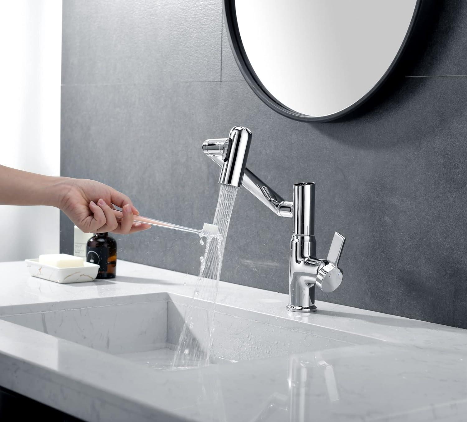 Lefton Rotatable Single Hole Bathroom Faucet with Temperature Display BF2204