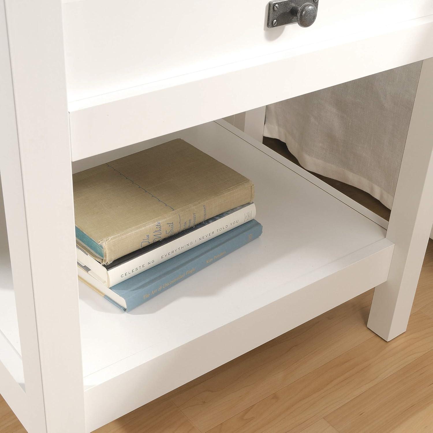 Cottage Road Nightstand with Drawer Raven Oak - Sauder: Laminated Surface, Metal Hardware, MDF Frame