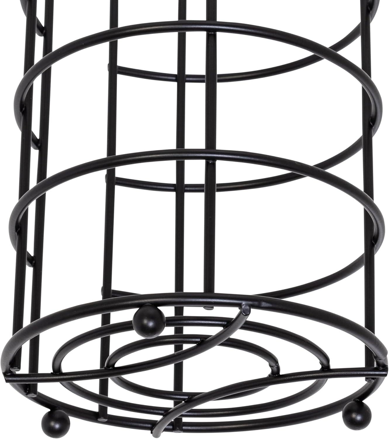 Black Steel Freestanding Circular Toilet Paper Holder