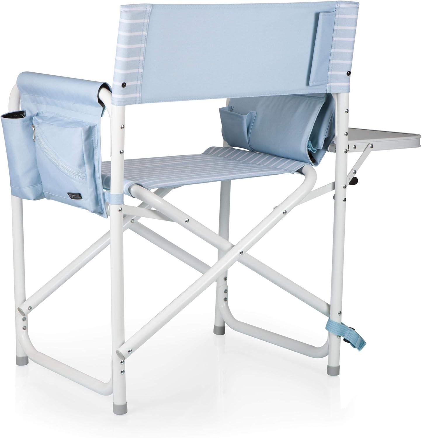 Picnic Time Outdoor Directors Chair - Mod Denim Stripes