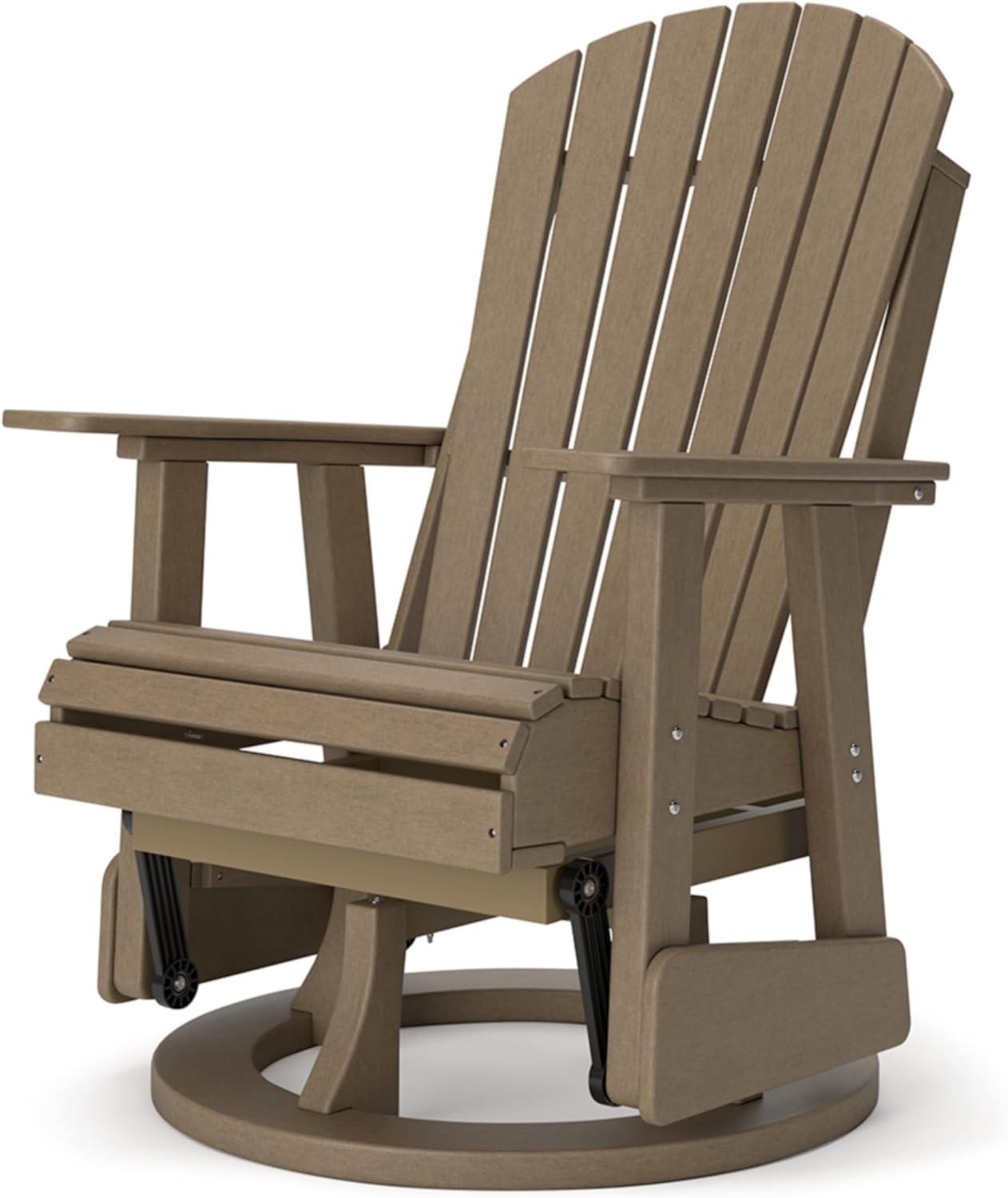 Signature Design by Ashley Hyland wave Outdoor Swivel Glider Chair, Driftwood