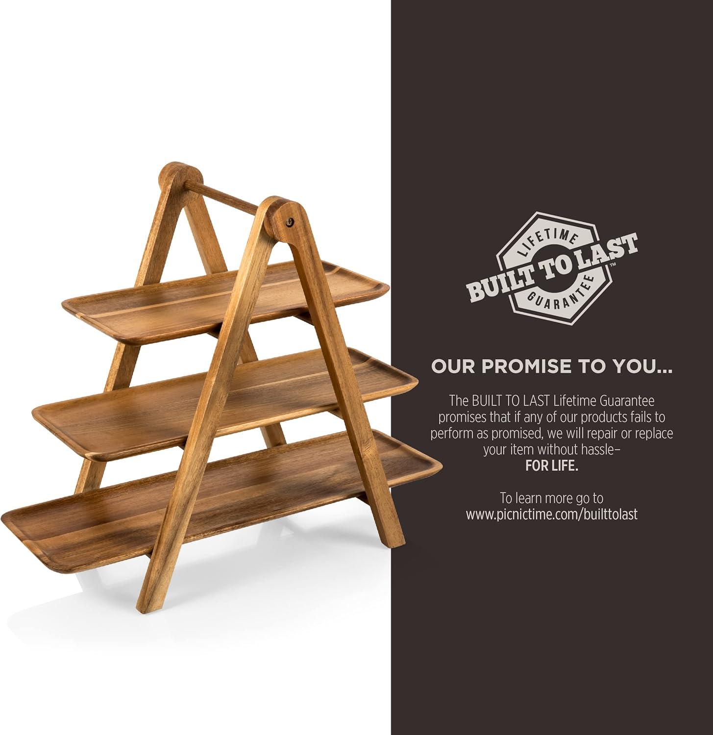 Union Rustic 3 Tiered Serving Tray - Charcuterie Boards - Wood Serving Platters Austyn