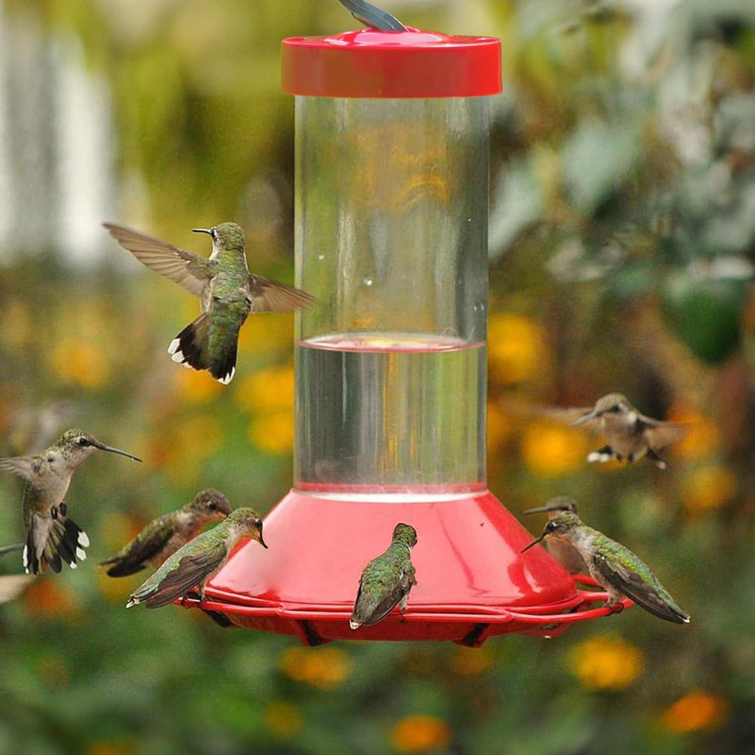 Hummingbird Momma 3-Piece Inverted Hummingbird Feeder Kit with 2 - 8oz Nectar Pouches, Red, 16 fl oz Capacity (2 Pack)