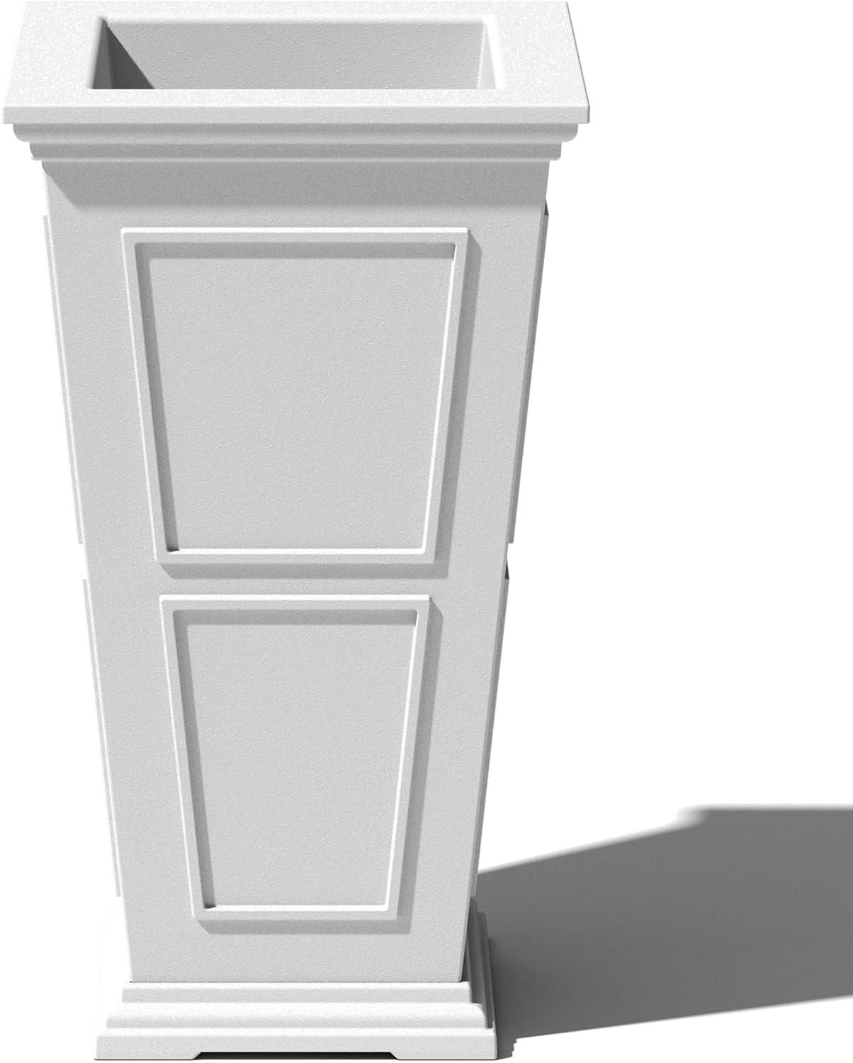 Veradek Brixton Tall 28" Plastic Planter - White