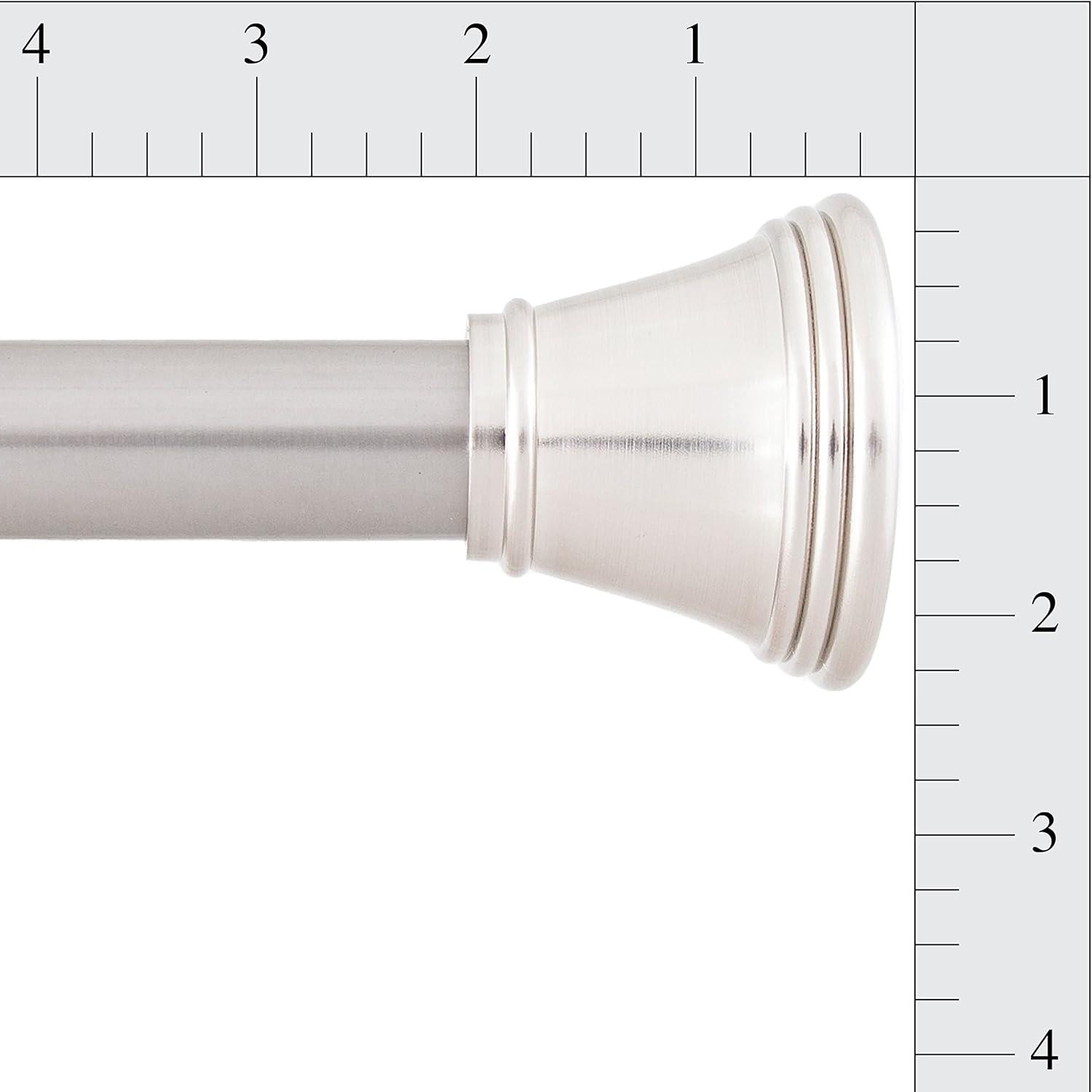 Adjustable Brushed Nickel Tension Shower Curtain Rod 42-72 Inches