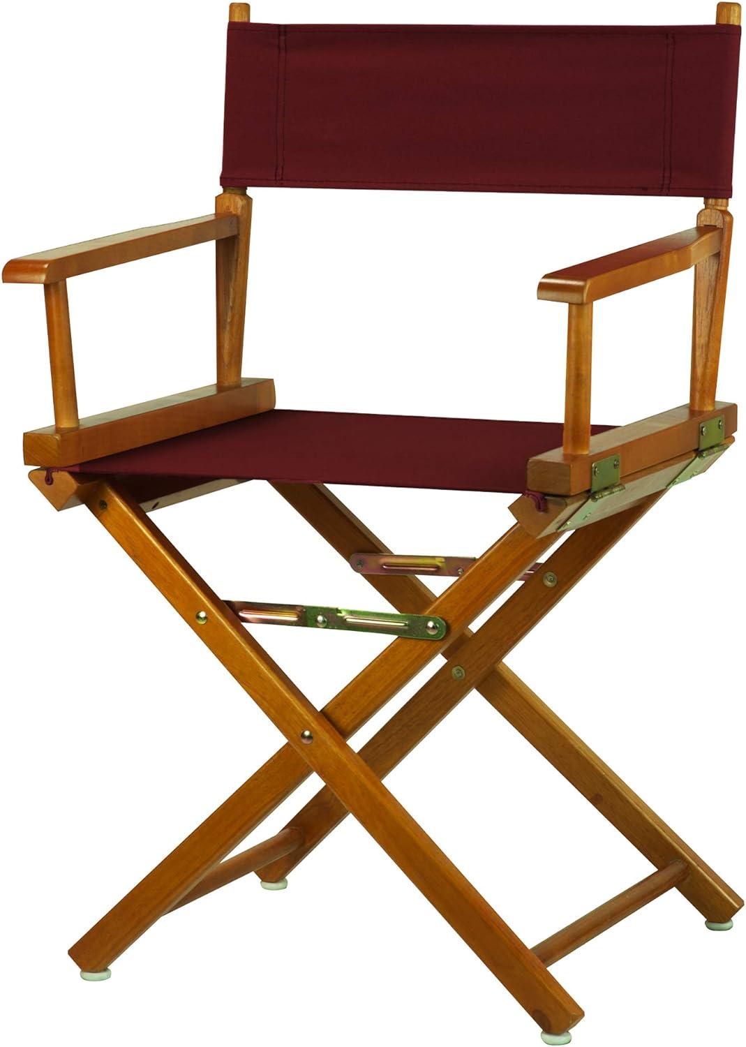 Honey Oak Frame Director's Chair with Burgundy Canvas, 18"