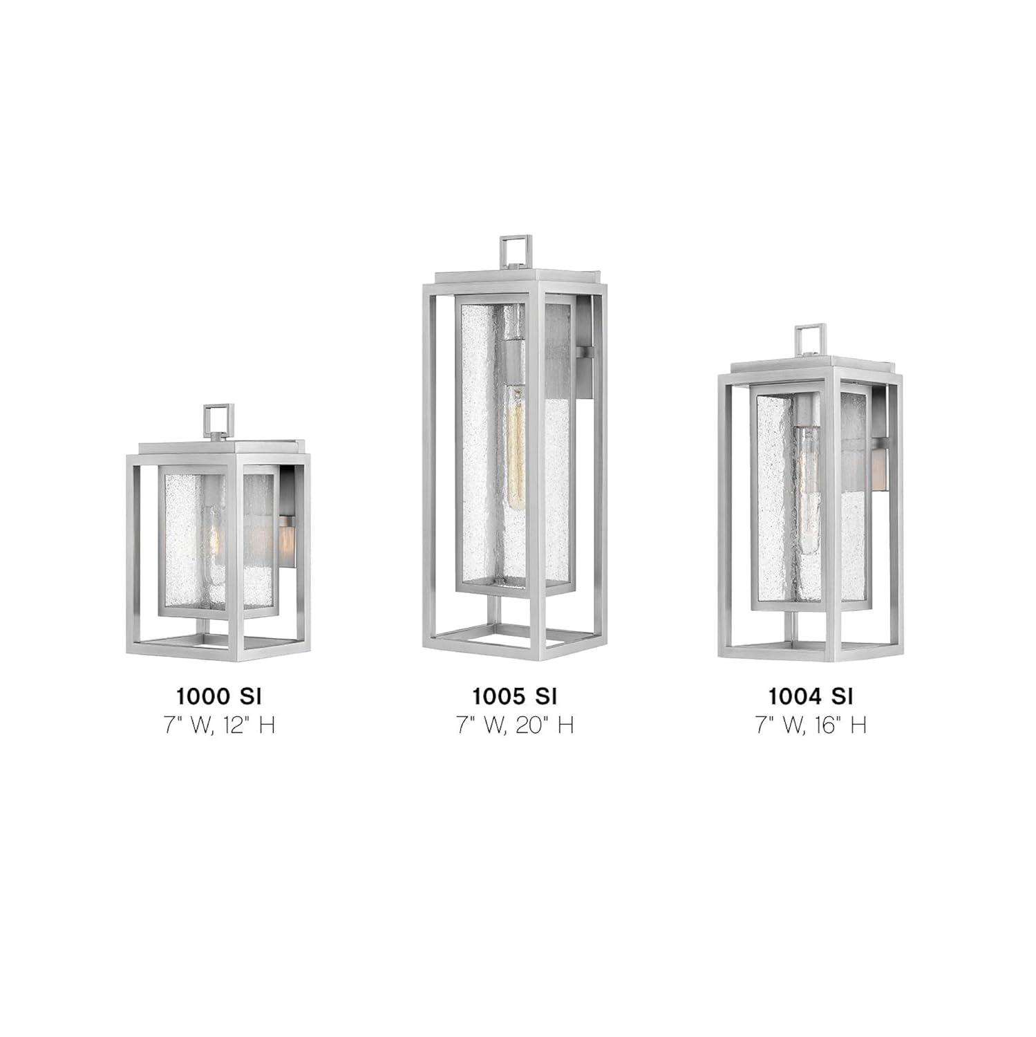 Satin Nickel 12-Inch Outdoor Wall Sconce with Clear Seedy Glass