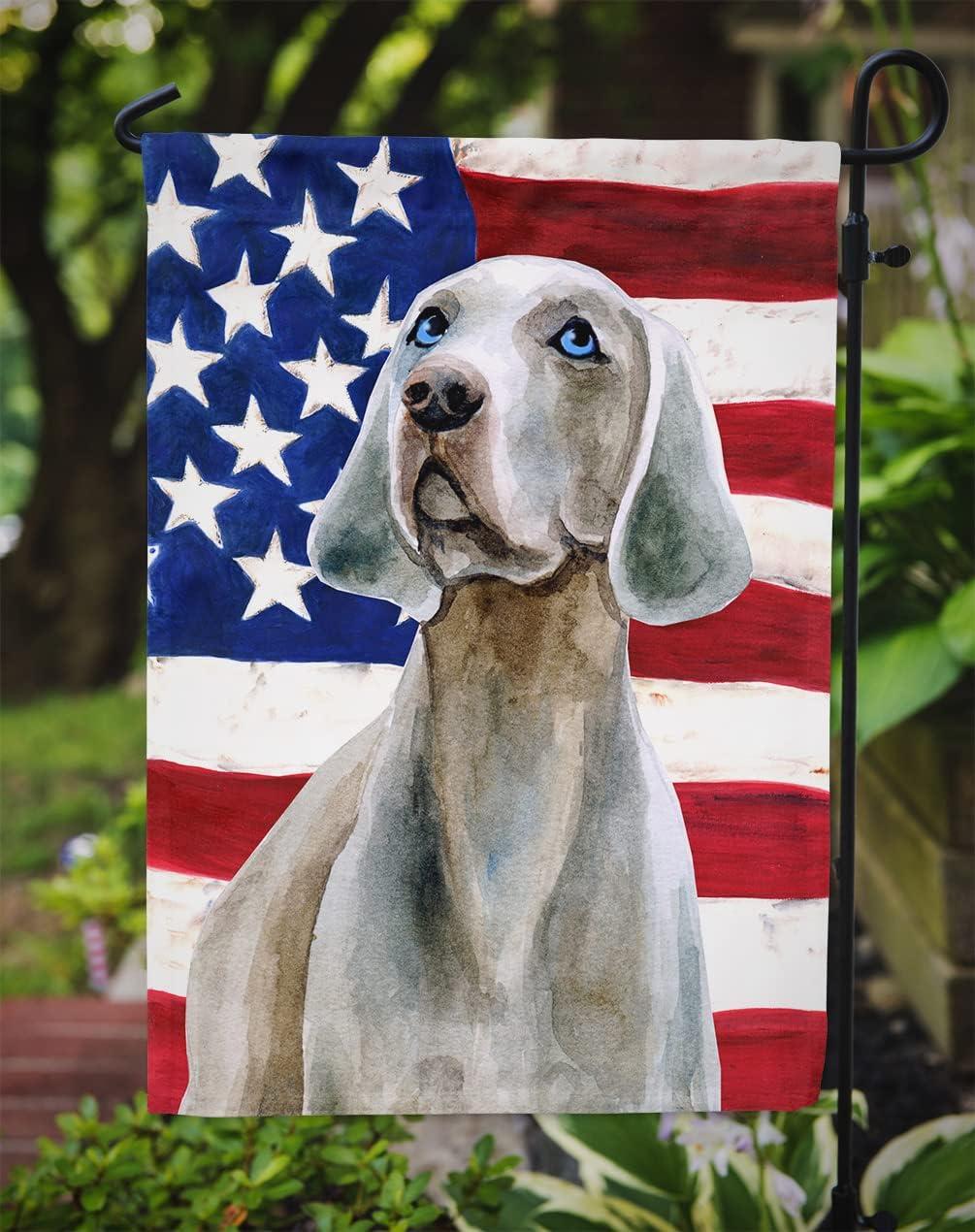 Carolines Treasures BB9674GF Weimaraner Patriotic Flag Garden Size  Small multicolor