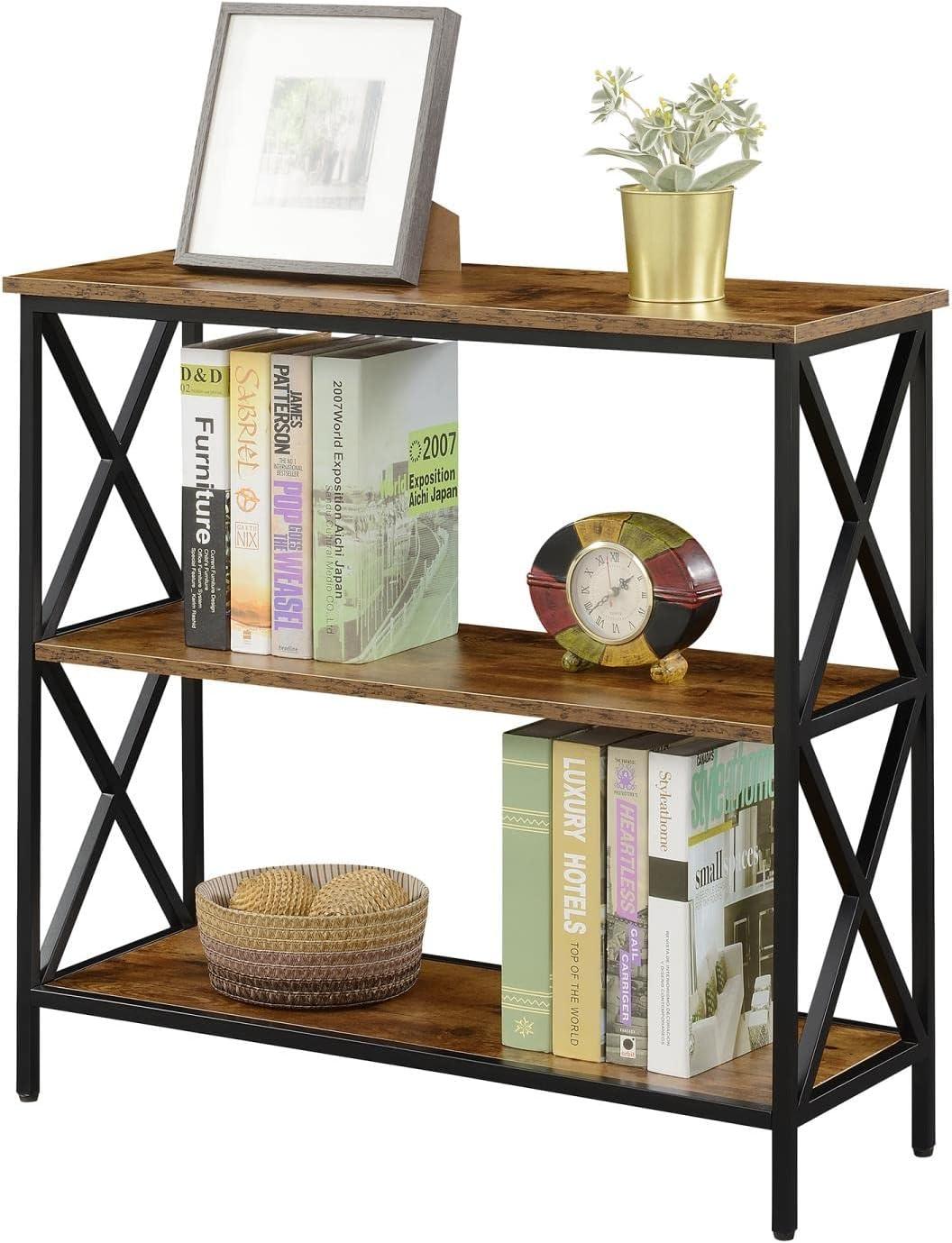 Convenience Concepts Tucson 3 Tier Bookcase, Barnwood/Black