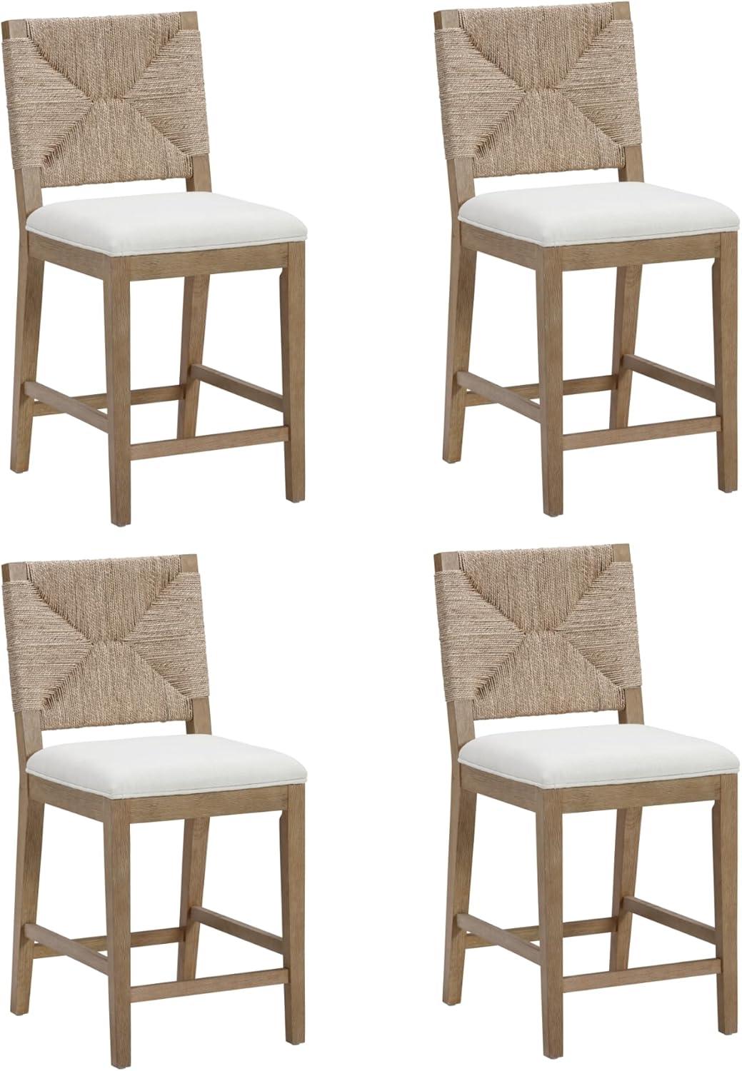 Nathan James Beacon Upholstered Counter Stool with Solid Wood Frame