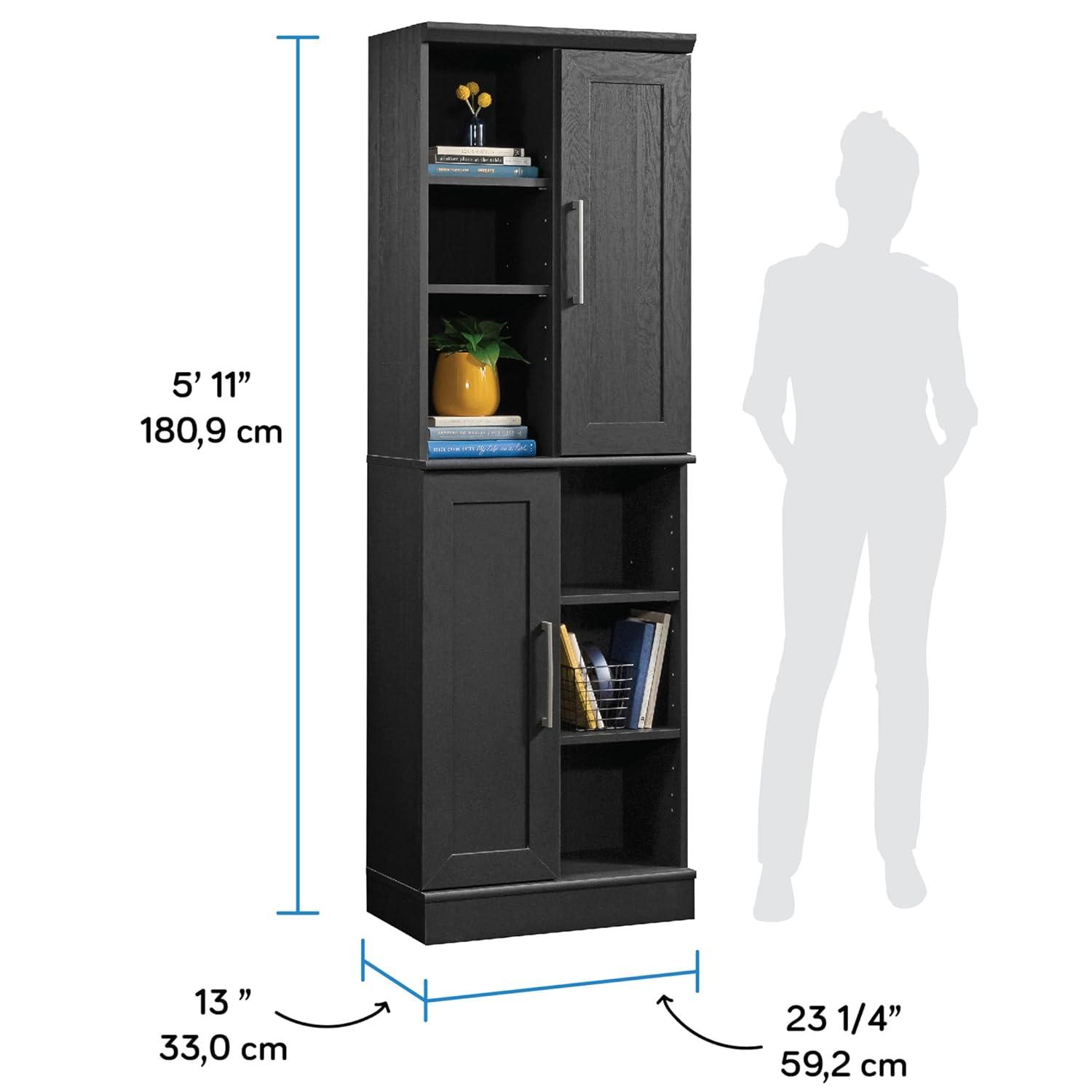 Sauder Homeplus Engineered Wood Storage Cabinet in Raven Oak Finish