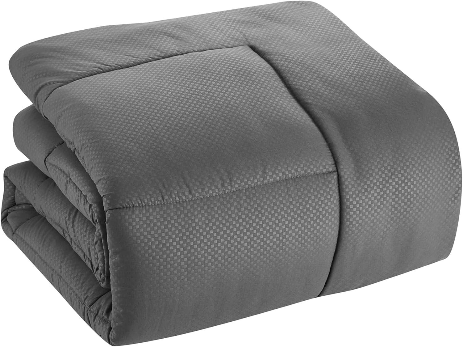 8 Piece Embossed Checkered Bed In A Bag All Season Complete Set - Sweet Home Collection®