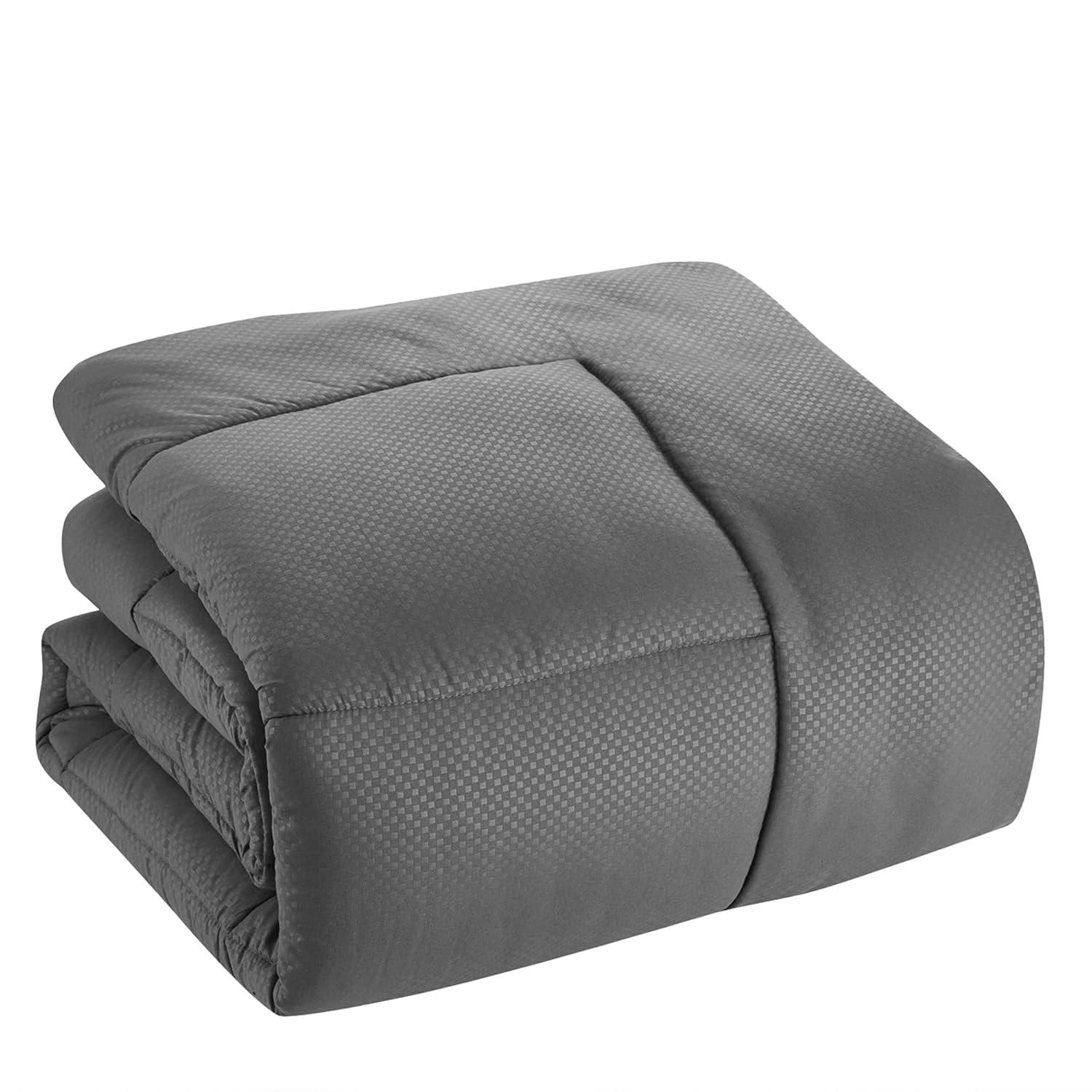 8 Piece Embossed Checkered Bed In A Bag All Season Complete Set - Sweet Home Collection®