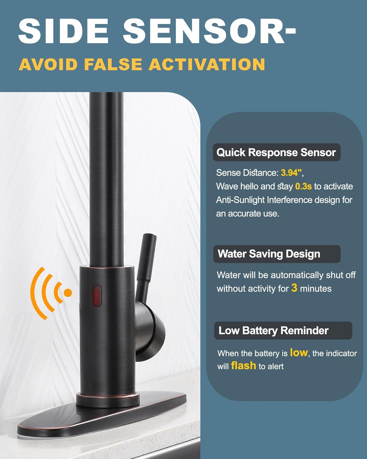 ARCORA ARCORA Stainless Steel  Single Handle Pull-Down Sprayer Kitchen Faucet Set with Touchless Sensor AR7100301RB-DC