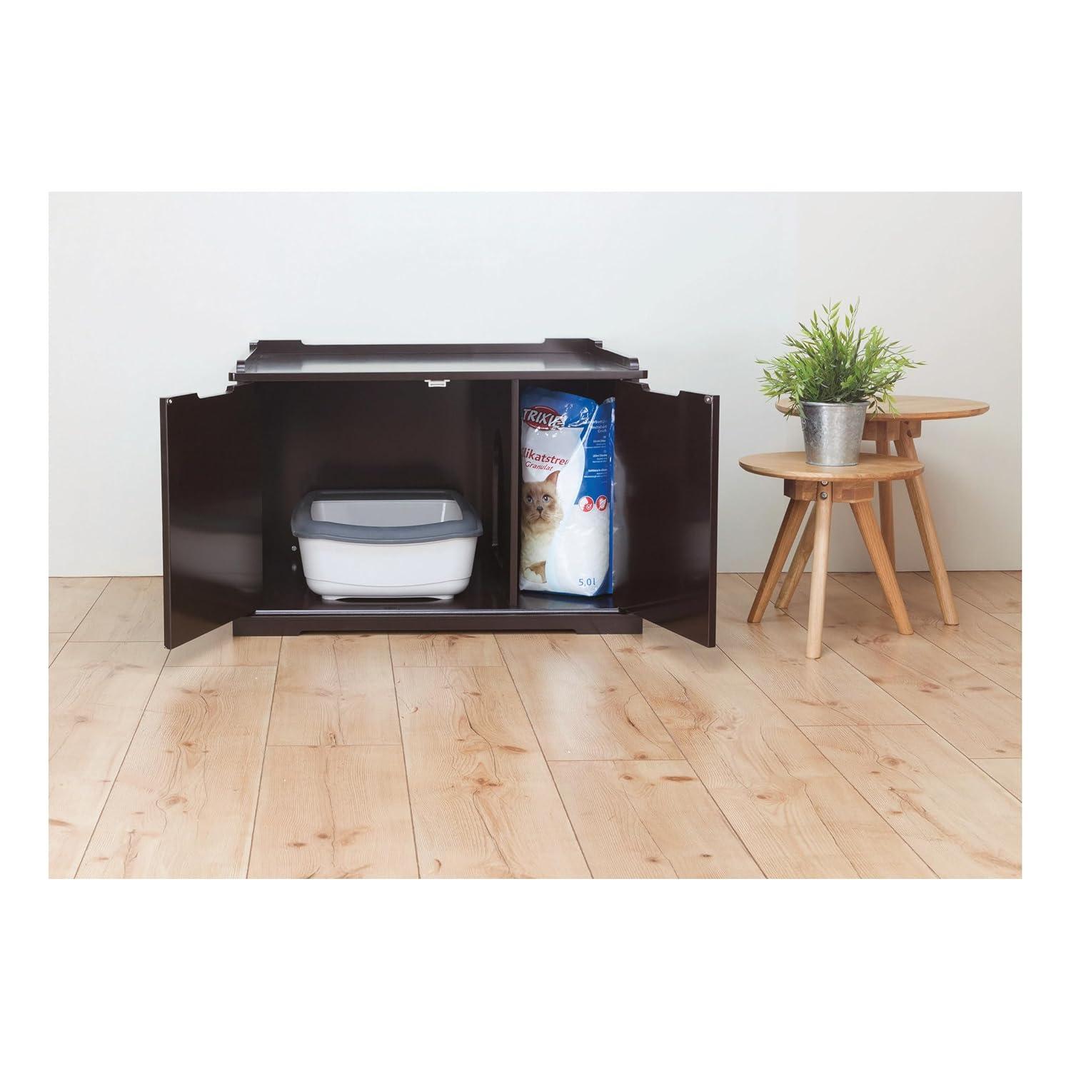 TRIXIE XL Furniture Style Litter Box Enclosure and Pet Home, Hidden Cat Litter Box