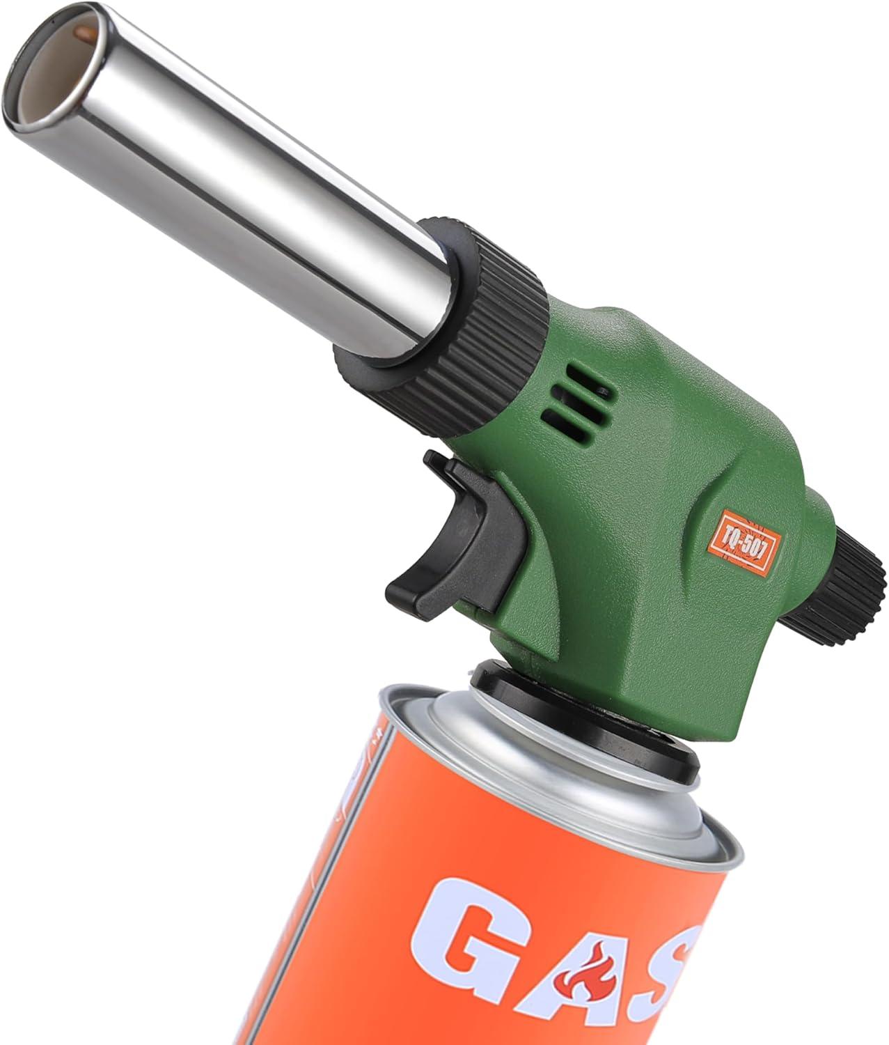 Versatile Butane Torch Kitchen Blow Lighter, With Adjustable Flame for Cooking, Creme Brulee, Sushi, Searing, Baking, BBQ - Professional Cooking Torch (Butane Gas Not Included)