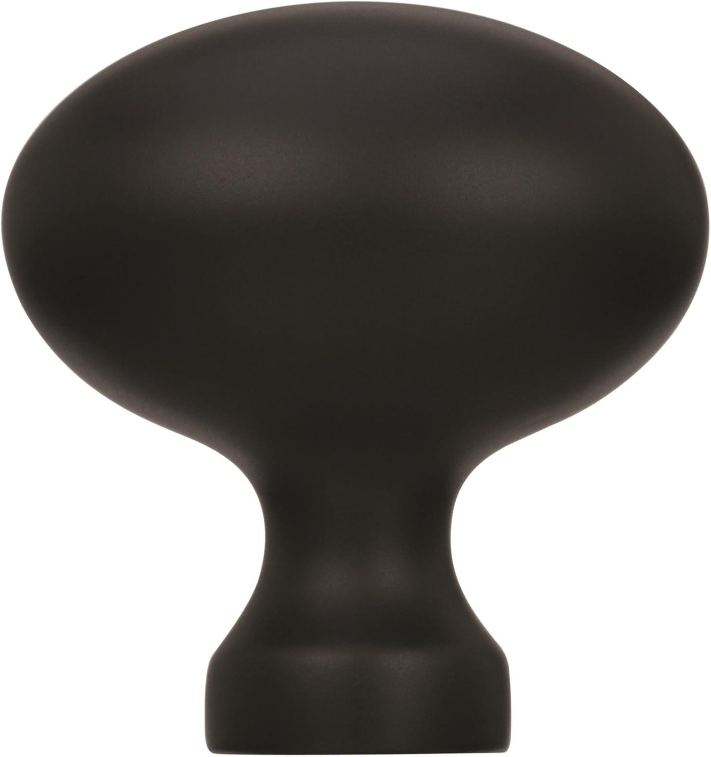 Amerock Vaile 1-3/8 inch (35mm) Length Matte Black Cabinet Knob - 10 Pack