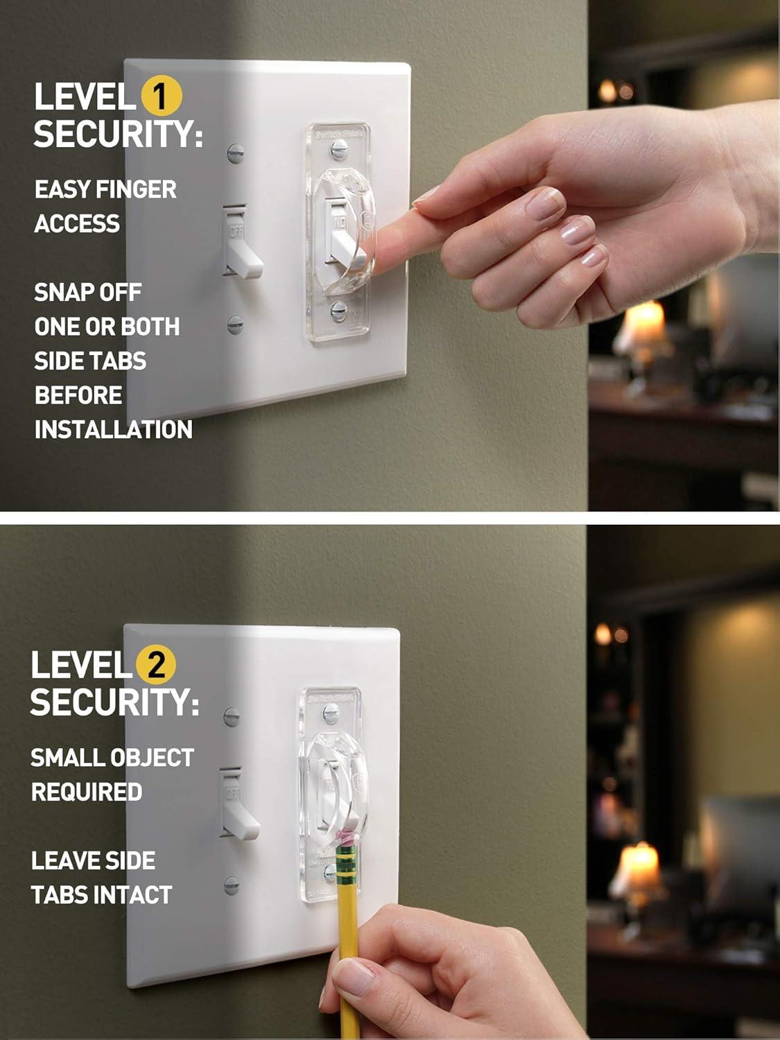 Clear Light Switch Guard / Cover (3 Pack) Toggle Style, Child-Safe, Home & Office