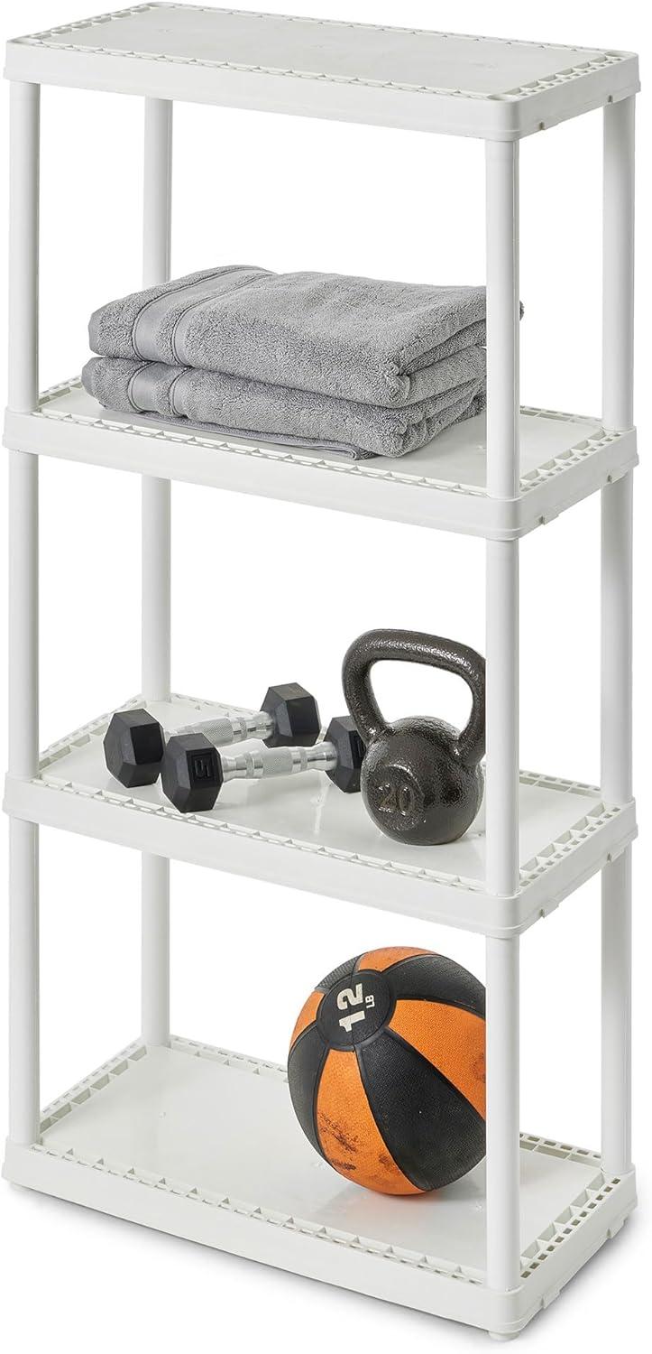Gracious Living 4 Shelf Fixed Height Solid Light Duty Home Storage Unit