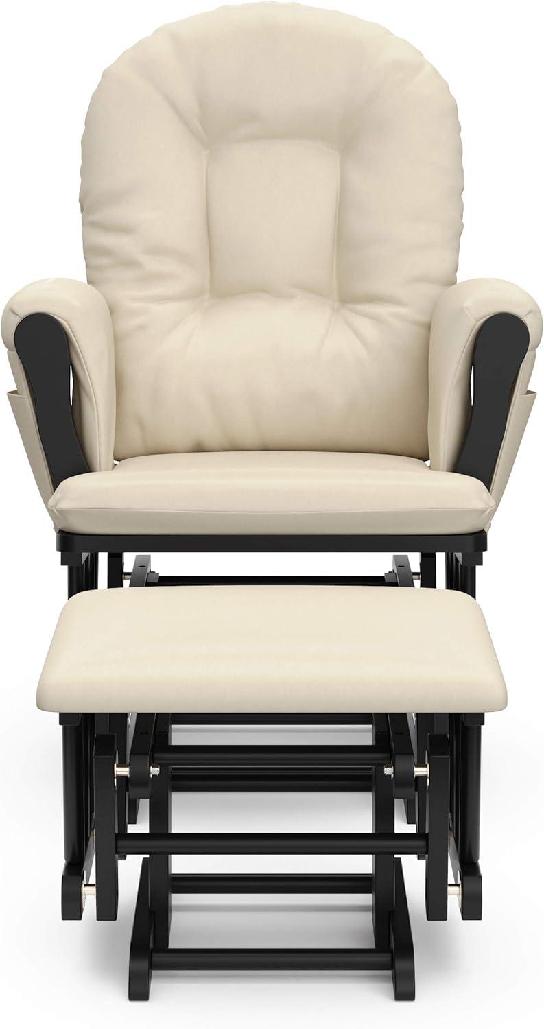 Storkcraft Hoop Infant Nursery Glider and Ottoman, Black with Beige