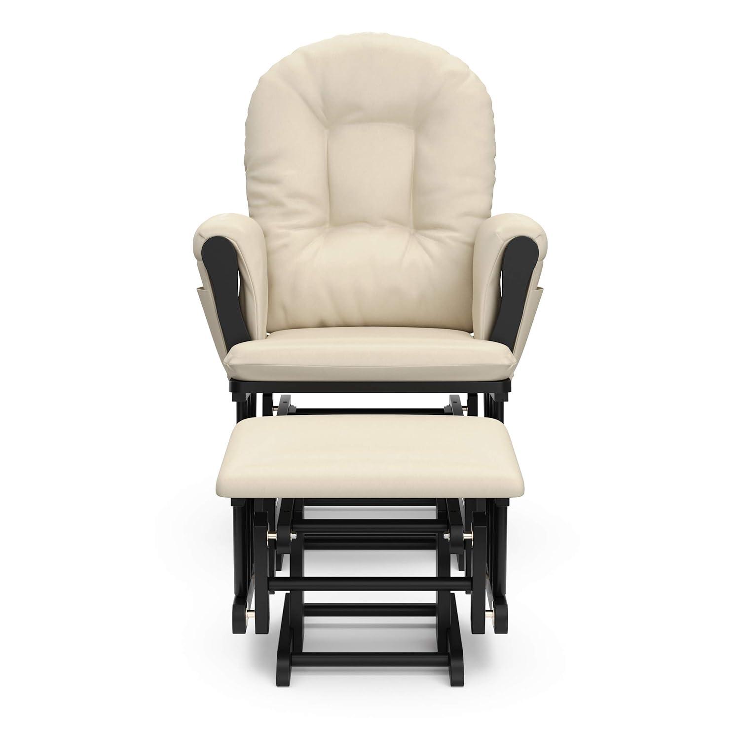 Storkcraft Hoop Infant Nursery Glider and Ottoman, Black with Beige