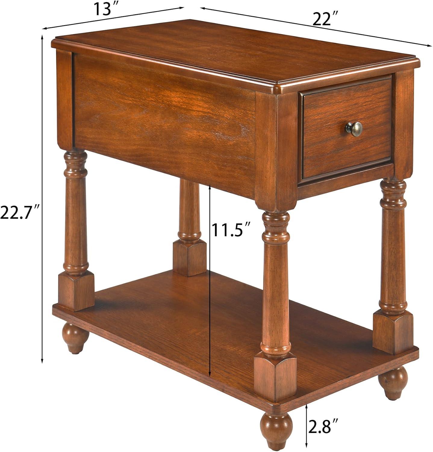 Montevideo Narrow End Table with Drawer and Storage Shelf