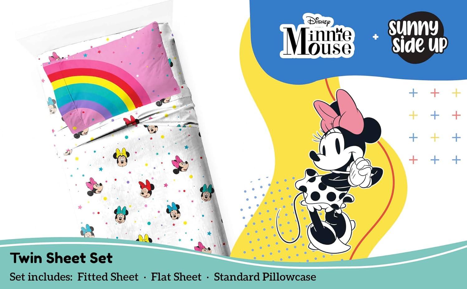 Sunny Side Up Disney Minnie Mouse Rainbow Dots Sheet Set