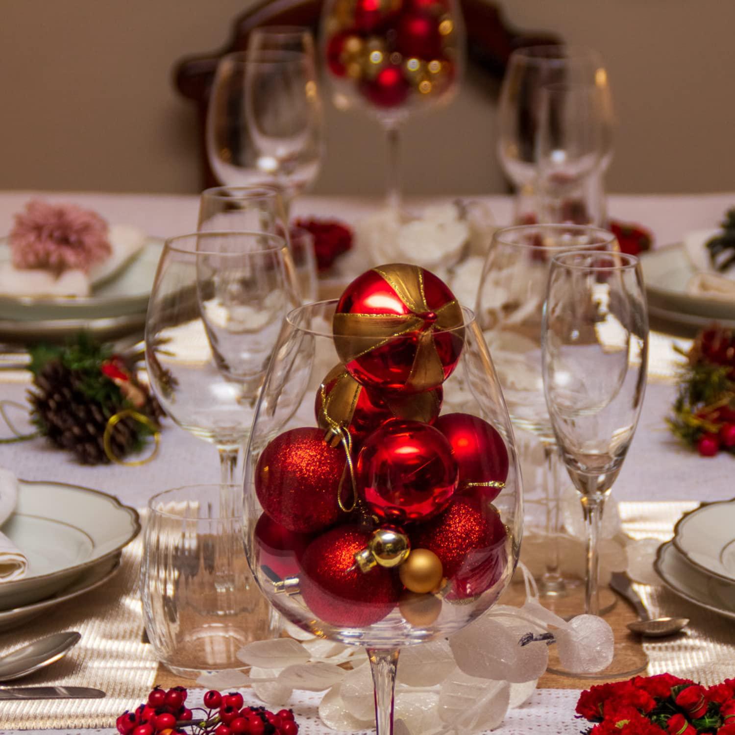 Zhourta 44Pcs Gold and Red Christmas Hanging Balls Christmas Proof Ball Ornaments for Party Holiday Christmas Tree Supplies Home Yard Decorh