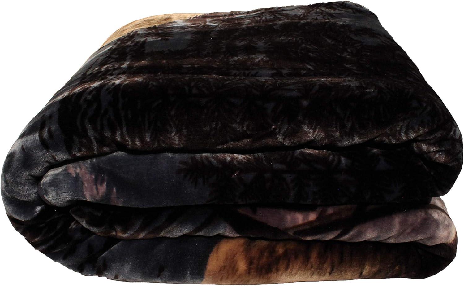 Korean Solaron Super Thick Heavy Weight Ultra Silky Soft Mink Heavy Duty Reversible Blanket bed comforters bedspreads bedding comforter King or Queen or Twin (Queen, Bear & Cups Blue)