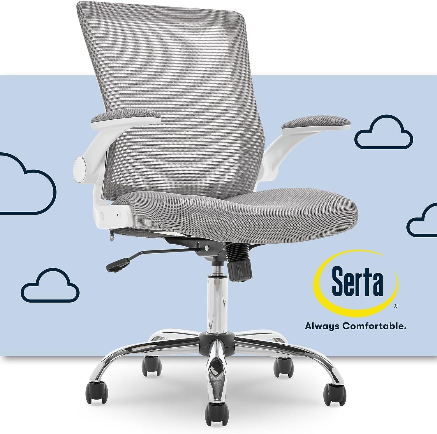 Modern Gray Mesh Ergonomic Office Chair with Adjustable Arms