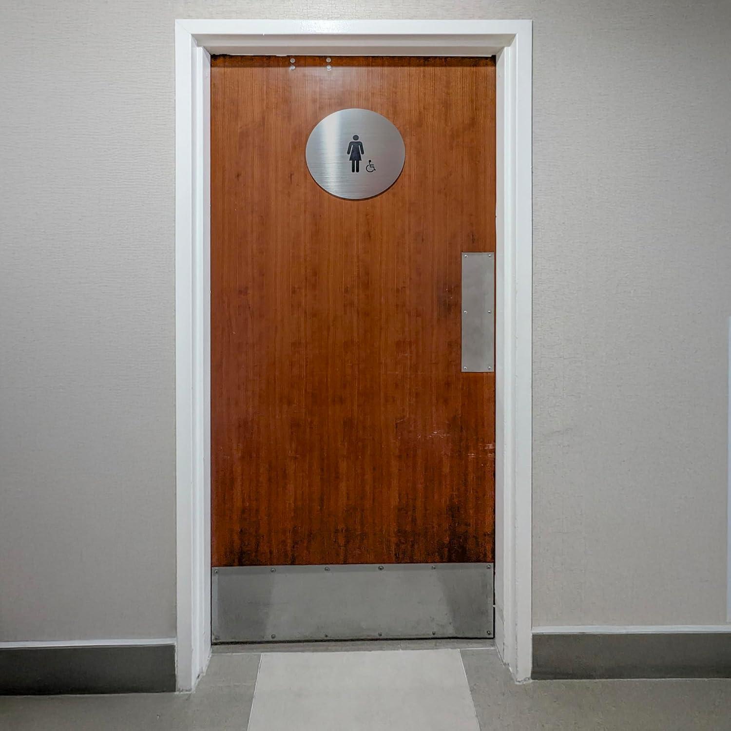 Prime-Line Door Push Plate, 4 in. x 16 in., Stainless (Single Pack)